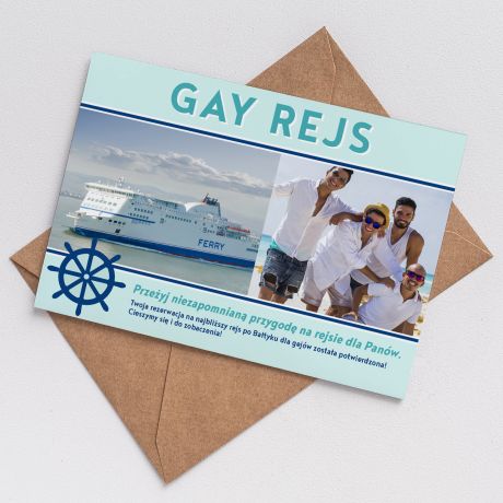 mieszna kartka VOUCHER pomys na prezent dla geja