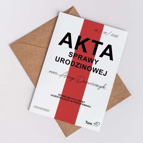 �mieszna kartka dla adwokata AKTA na urodziny upominek na urodziny kartka na urodziny