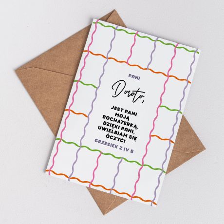 �mieszna kartka dla nauczyciela UWIELBIAM SI� �CZY� kartka na dzie� nauczyciela upominek dla nauczyciela