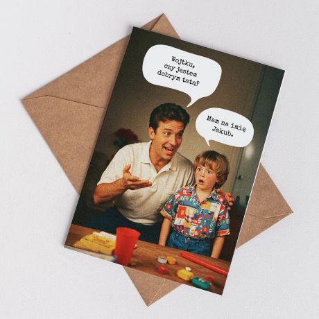 �mieszna kartka dla taty RETRO kartka na dzie� taty upominek na dzie� ojca personalizowana kartka