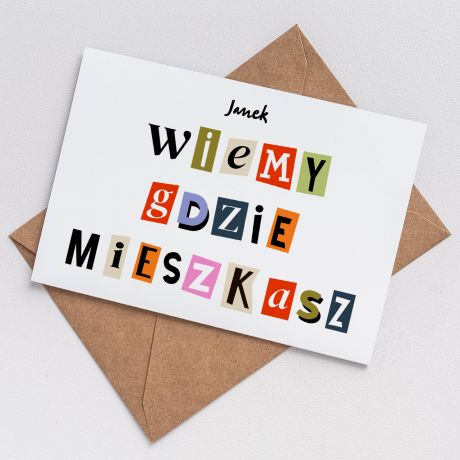 mieszna kartka NA NOWE MIESZKANIE