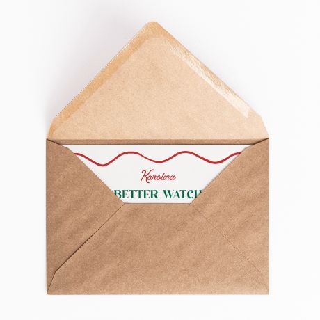 mieszna kartka witeczna dla przyjaciki YOU BETTER WATCH OUT prezent na wita dla przyjaciki