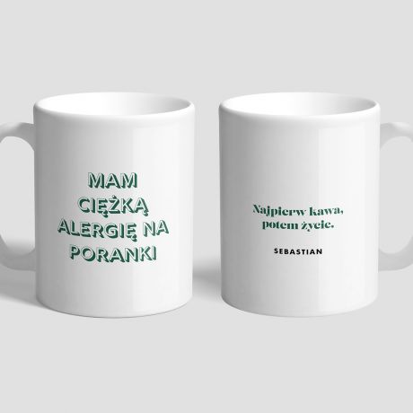 mieszny kubek do pracy ALERGIA NA PORANKI
