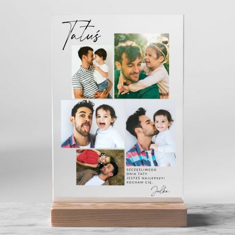 Statuetka DLA TATY ze zdjciami personalizowany prezent dla taty prezent na dzie taty prezent na dzie ojca