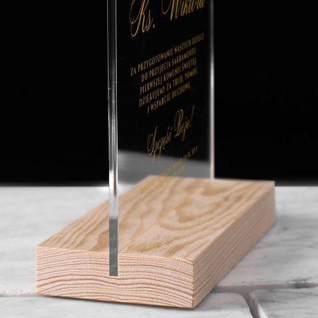 Personalizowana statuetka PODZIKOWANIE DLA KSIDZA ZA KOMUNI statuetka z grawerem prezent dla ksidza
