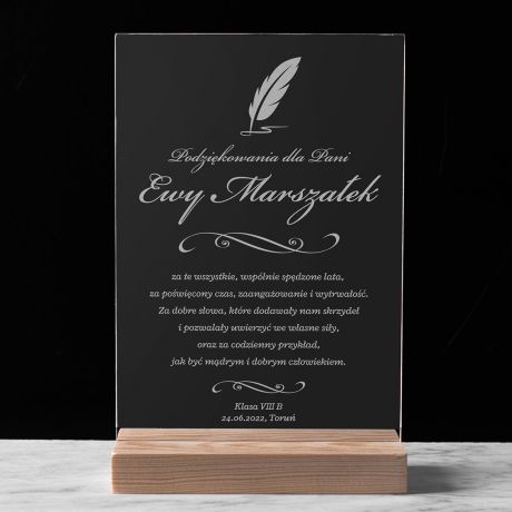 Statuetka DLA NAUCZYCIELA z grawerem Elegancki prezent dla nauczyciela upominek dla nauczyciela