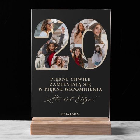 Statuetka ze zdj�ciami PREZENT NA 20 URODZINY prezent dla 20 latki