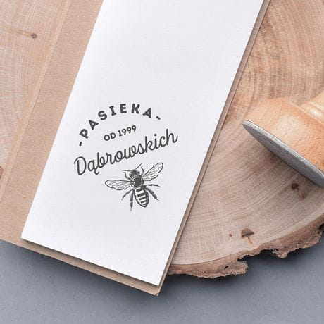 Stempel drewniany PREZENT DLA PSZCZELARZA - zestaw