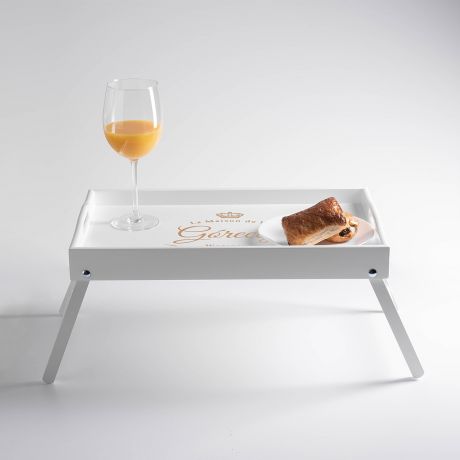 Personalizowany stolik śniadaniowy biały PREZENT NA WPROWADZINY