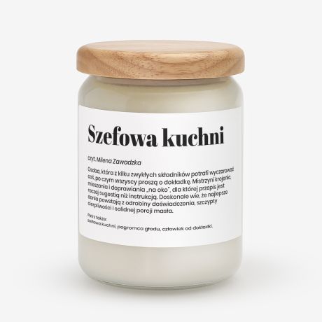 �wieca DEFINICJA prezent dla szefowej kuchni prezent dla kucharki �wieca z imieniem