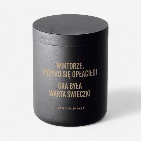 Grawerowana �wieca dla m�czyzny PREZENT GRATULACYJNY prezent dla m�czyzny �wieca z grawerem elegancki prezent