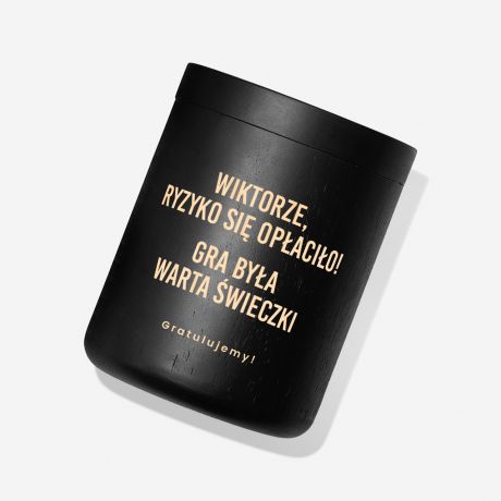 Grawerowana �wieca dla m�czyzny PREZENT GRATULACYJNY prezent dla m�czyzny �wieca z grawerem elegancki prezent