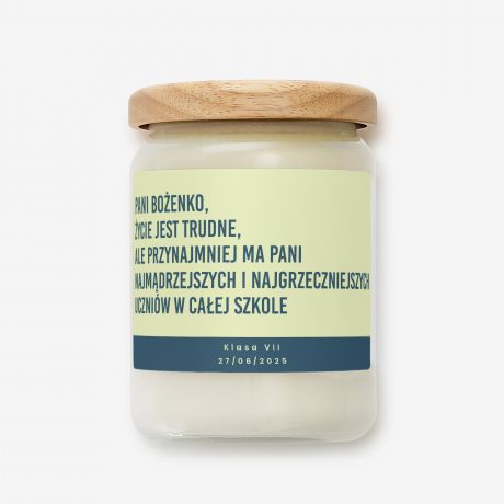 wieca dla nauczyciela NA ZAKOCZENIE ROKU wieca sojowa prezent dla nauczyciela prezent na zakoczenie roku