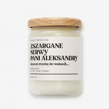 Personalizowana wieca dla nauczyciela ZSZARGANE NERWY prezent na dzie nauczyciela prezent dla nauczyciela