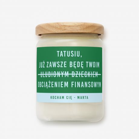 wieca dla taty OBCIENIE FINANSOWE mieszny prezent na Dzie Ojca