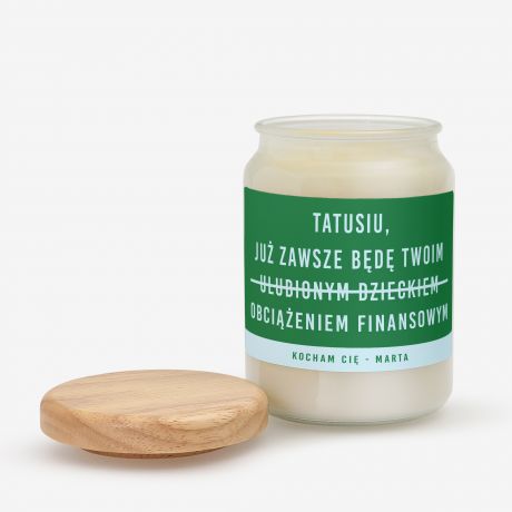 wieca dla taty OBCIENIE FINANSOWE mieszny prezent na Dzie Ojca