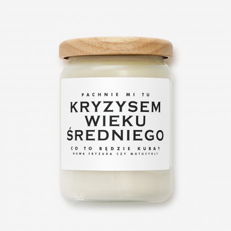 wieca KRYZYS WIEKU REDNIEGO mieszny prezent dla faceta wieca personalizowana, prezent dla mczyzny