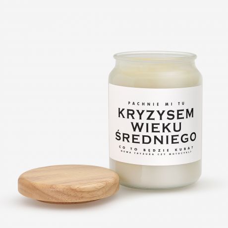 wieca KRYZYS WIEKU REDNIEGO mieszny prezent dla faceta wieca personalizowana, prezent dla mczyzny