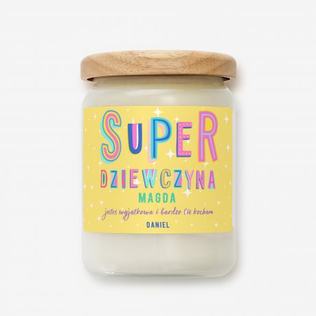 wieca na prezent dla niej SUPER DZIEWCZYNA