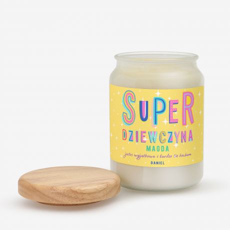 wieca na prezent dla niej SUPER DZIEWCZYNA