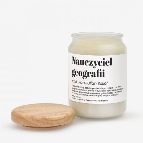 �wieca personalizowana DEFINICJA prezent dla nauczyciela geografii prezent na Dzie� Nauczyciela