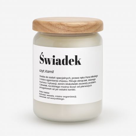 �wieca personalizowana DEFINICJA prezent dla �wiadka podzi�kowanie dla �wiadka prezent personalizowany