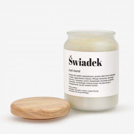 �wieca personalizowana DEFINICJA prezent dla �wiadka podzi�kowanie dla �wiadka prezent personalizowany