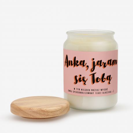 wieca personalizowana  JARAM SI TOB