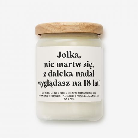 wieca personalizowana WYGLDASZ NA 18 prezent na urodziny dla niej prezent na 18 urodziny prezent na osiemnastk