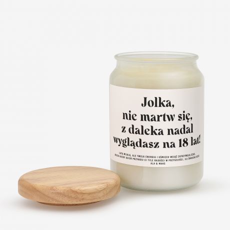 wieca personalizowana WYGLDASZ NA 18 prezent na urodziny dla niej prezent na 18 urodziny prezent na osiemnastk