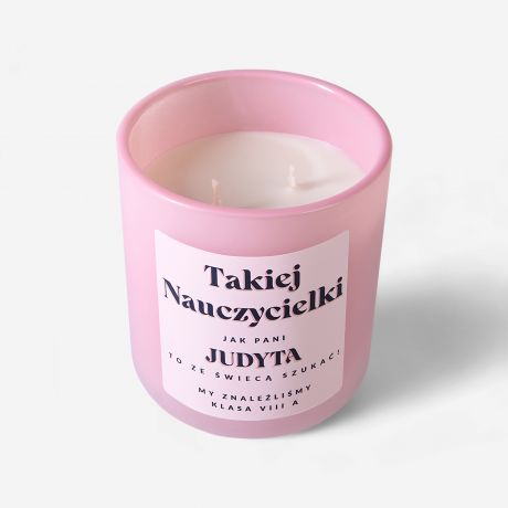 wieca zapachowa w szkle PREZENT DLA NAUCZYCIELKI NA KONIEC ROKU