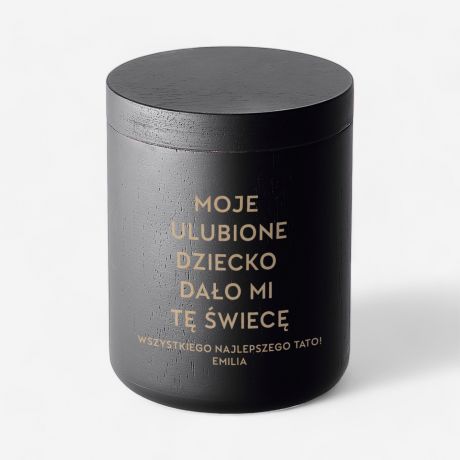 wieca z grawerem dla taty ULUBIONE DZIECKO prezent dla taty prezent na dzie taty personalizowana wieca
