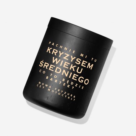 wieca ozdobna na prezent KRYZYS WIEKU REDNIEGO mieszny prezent dla faceta