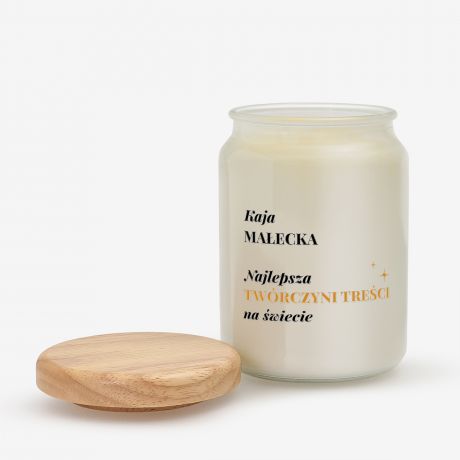 �wieca zapachowa TW�RCZYNI TRE�CI prezent dla influencerki �wieca personalizowana �wieczka na prezent