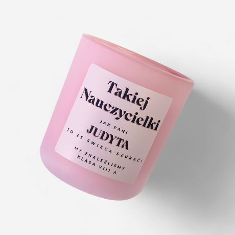 wieca zapachowa w szkle PREZENT DLA NAUCZYCIELKI NA KONIEC ROKU