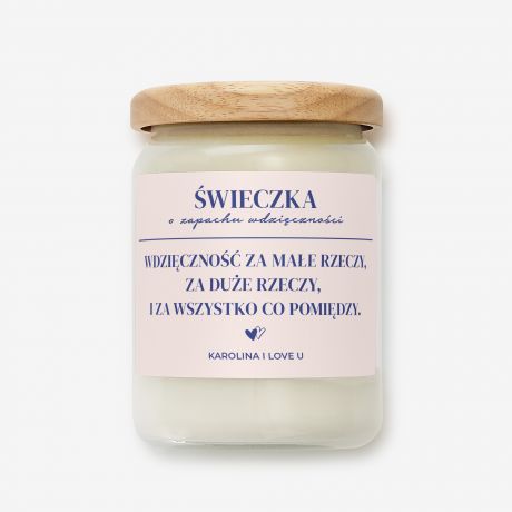 wieczka personalizowana WDZICZNO prezent dla przyjaciki joginki