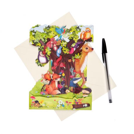 Oryginalna kartka 3d Forest Animals