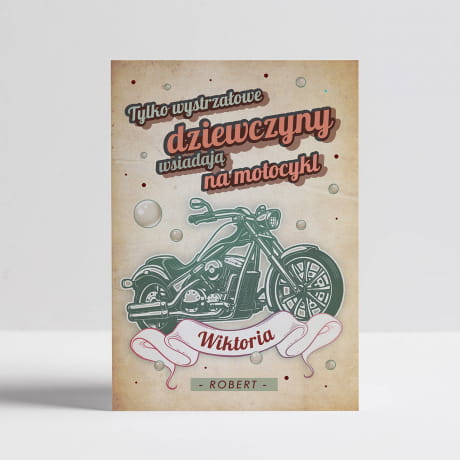Szampan MOET z kartk PREZENT DLA MOTOCYKLISTKI