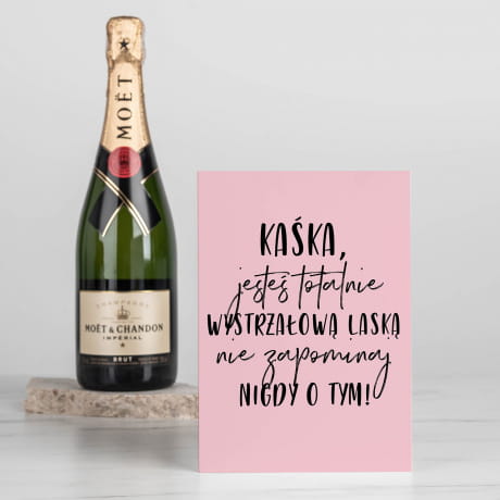 Szampan MOET z kartk PREZENT DLA KOBIETY