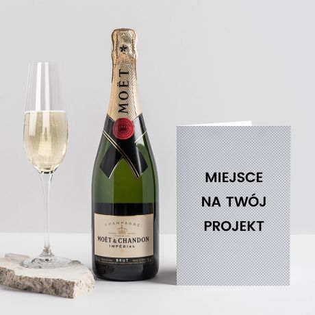 Dobry szampan na prezent z kartką TWÓJ PROJEKT