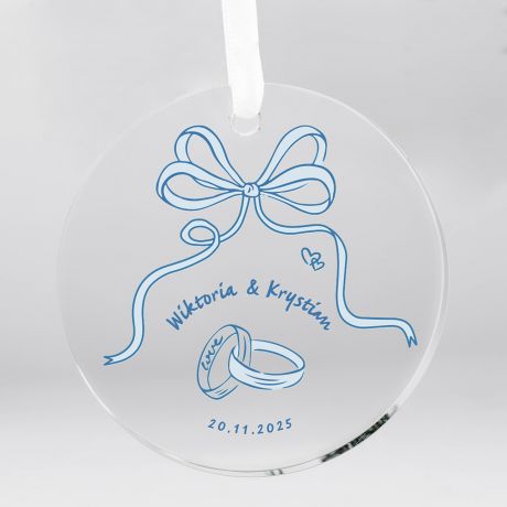 Szklana zawieszka personalizowana DATA pamitka na lub upominek na lub upominek lubny upominek dla pary modej