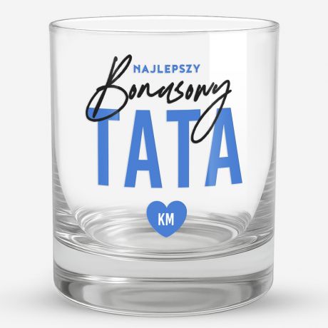 Szklanka BONUSOWY TATA prezent dla ojczyma szklanka dla taty bonusowy tata prezent na dzie� ojca
