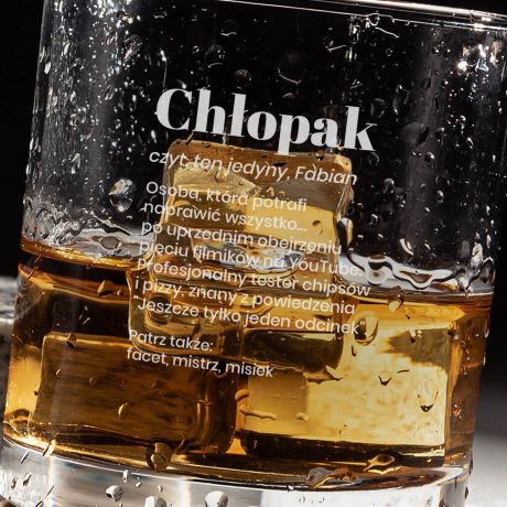 Personalizowana szklanka DEFINICJA upominek dla chopaka prezent na dzie chopaka prezent dla chopaka