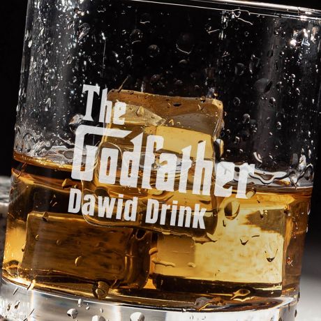 Szklanka do drinkw z grawerem THE GODFATHER prezent dla ojca chrzestnego