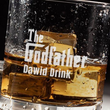 Szklanka do drink�w z grawerem THE GODFATHER prezent dla ojca chrzestnego