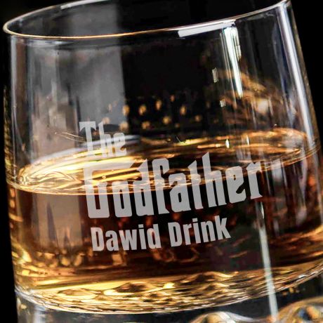 Szklanka do whisky z grawerem THE GODFATHER prezent dla chrzestnego