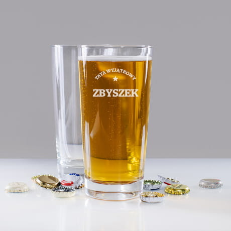 Pokal do piwa z grawerem PREZENT DLA OJCA szklanka z imieniem