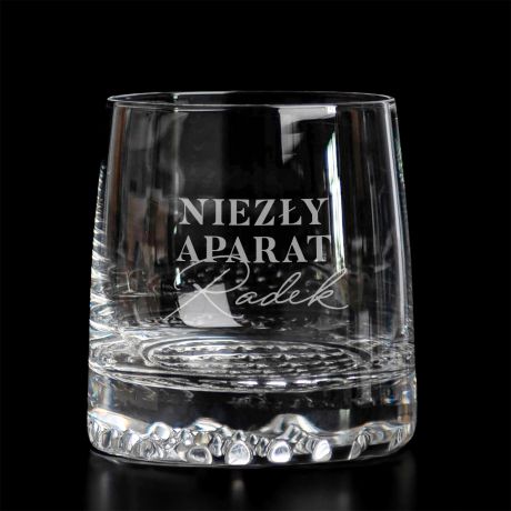 Elegancka szklanka do whiskey z grawerem NIEZY APARAT