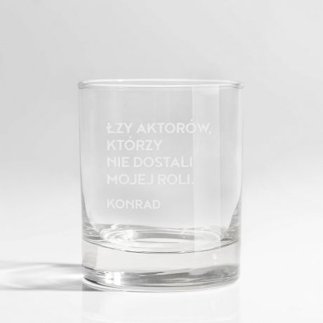 Szklanka do whiskey z grawerem PREZENT DLA AKTORA