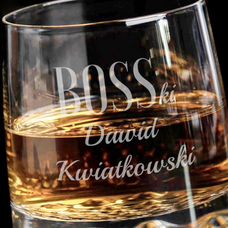 Szklanka do whisky BOSSki prezent dla szefa na urodziny